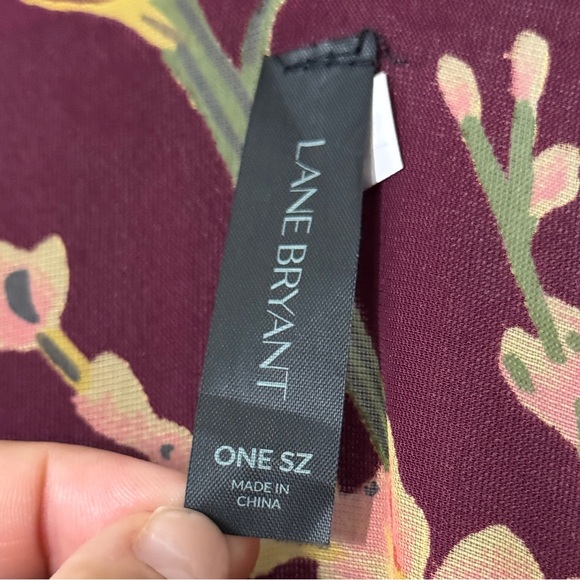 Lane Bryant ONE SIZE Burgundy Boho Floral Velvet Burnout Open Front Kimono Top - Picture 6 of 8